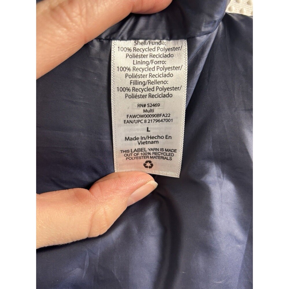 Free Assembly Striped Puffer Vest Sleeveless Navy Blue and White NWT Size Large - Picture 6 of 11
